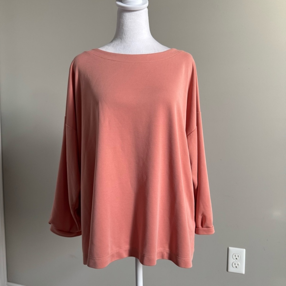 J. Jill Pure Jill Sand Washed Women's Soft Coral Sweatshirt Large